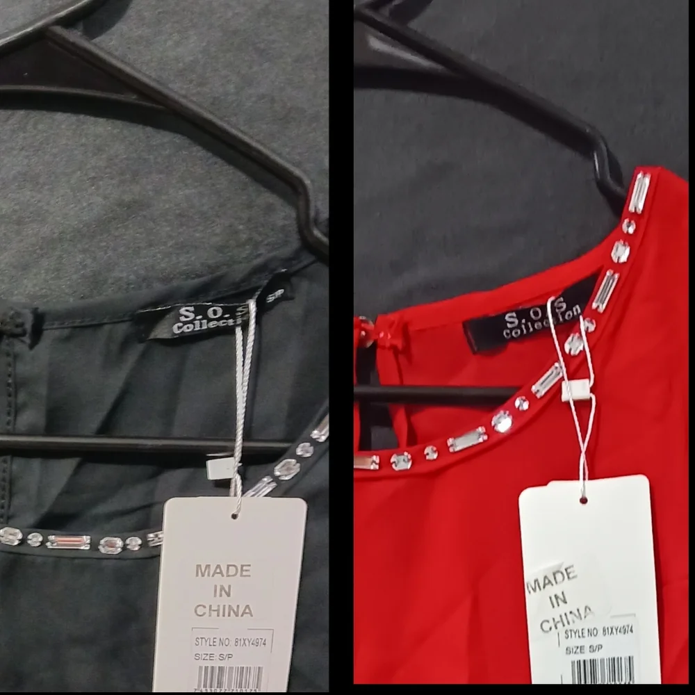 Bundle of NEW Women rhinestone bling round neck bell sleeve blouses - Picture 16 of 16